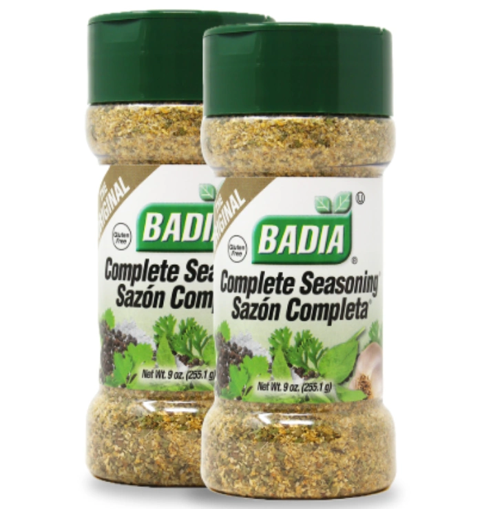 Three bottles of Badia Complete Seasoning