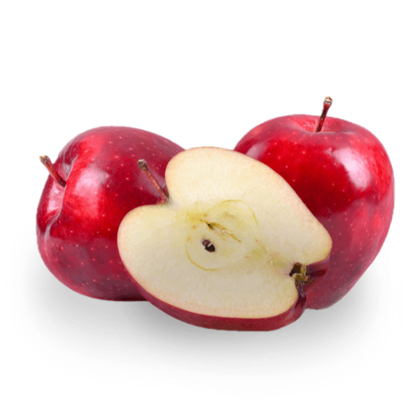 Whole and sliced apples